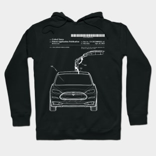 Model X Door Patent Art Hoodie